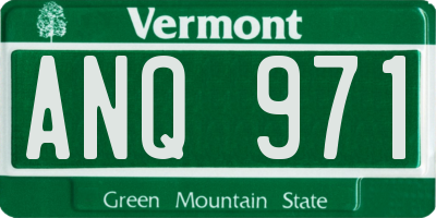 VT license plate ANQ971