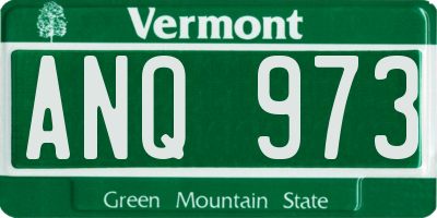VT license plate ANQ973