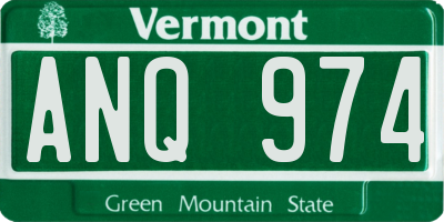 VT license plate ANQ974