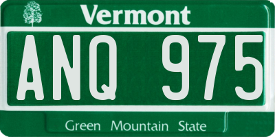 VT license plate ANQ975