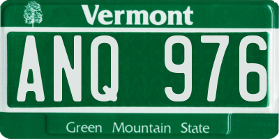 VT license plate ANQ976