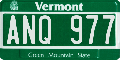 VT license plate ANQ977