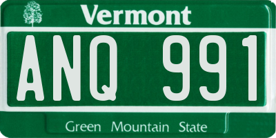 VT license plate ANQ991