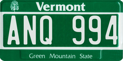 VT license plate ANQ994