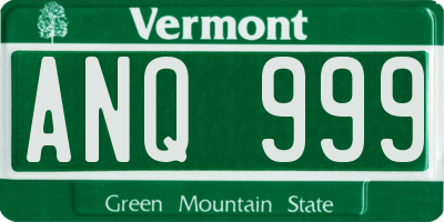 VT license plate ANQ999