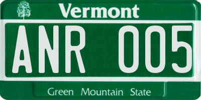VT license plate ANR005