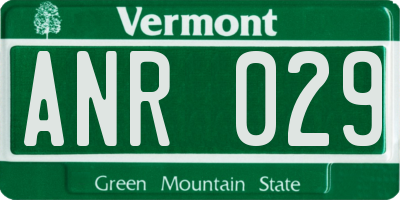 VT license plate ANR029