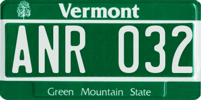 VT license plate ANR032