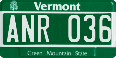 VT license plate ANR036