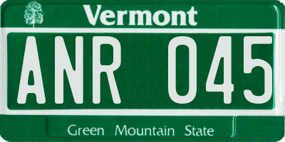 VT license plate ANR045