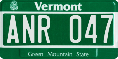 VT license plate ANR047
