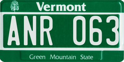 VT license plate ANR063