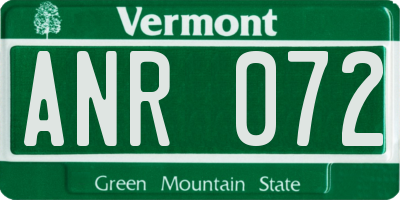VT license plate ANR072