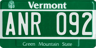 VT license plate ANR092