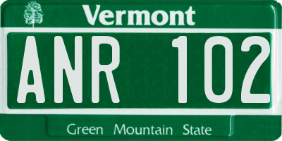 VT license plate ANR102