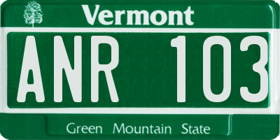 VT license plate ANR103