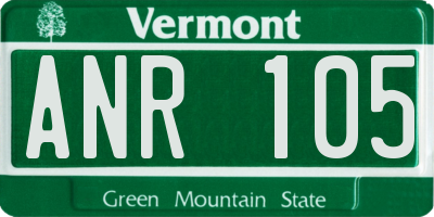 VT license plate ANR105