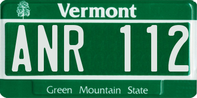 VT license plate ANR112