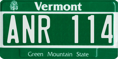 VT license plate ANR114