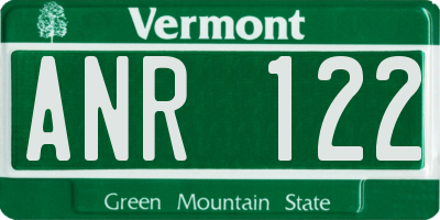 VT license plate ANR122