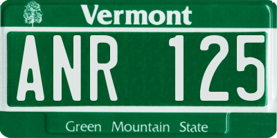 VT license plate ANR125