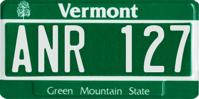 VT license plate ANR127