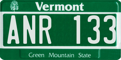 VT license plate ANR133