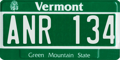 VT license plate ANR134