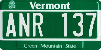 VT license plate ANR137