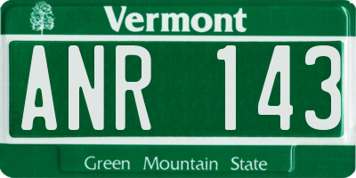 VT license plate ANR143