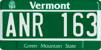 VT license plate ANR163