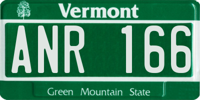 VT license plate ANR166