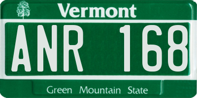VT license plate ANR168