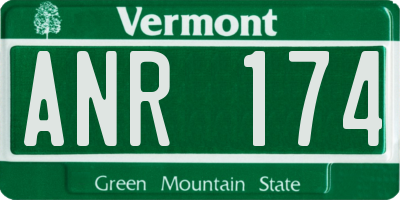 VT license plate ANR174