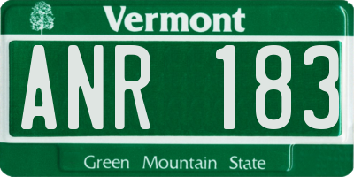 VT license plate ANR183