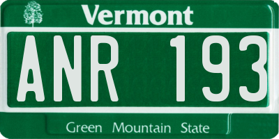 VT license plate ANR193