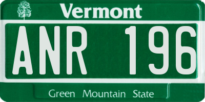 VT license plate ANR196