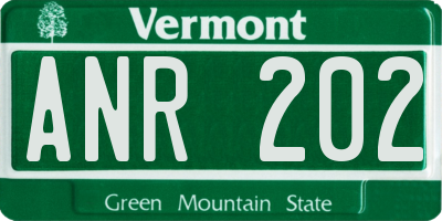VT license plate ANR202