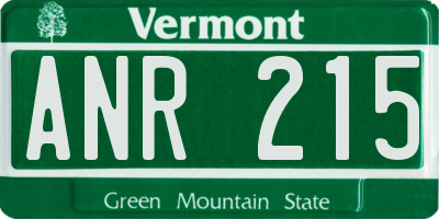 VT license plate ANR215
