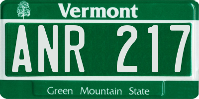 VT license plate ANR217
