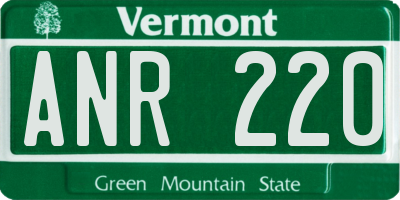 VT license plate ANR220