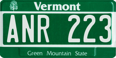 VT license plate ANR223