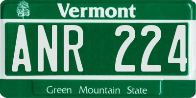 VT license plate ANR224