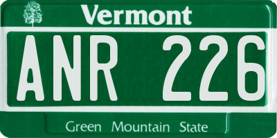 VT license plate ANR226