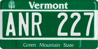 VT license plate ANR227
