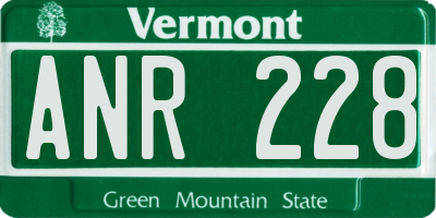 VT license plate ANR228