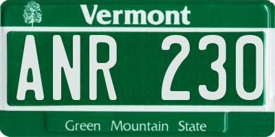 VT license plate ANR230