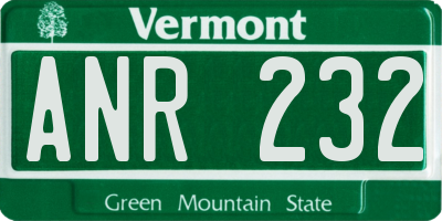 VT license plate ANR232