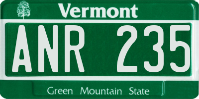 VT license plate ANR235