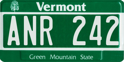 VT license plate ANR242